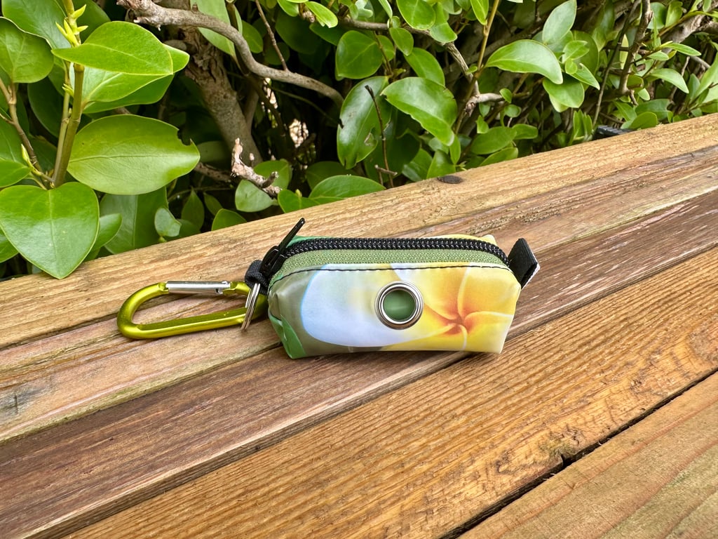 Repurposed - Tropical Flower Dog Poo Bag Holder - Made From Pool Toy