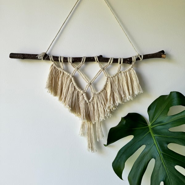 Macrame Cross-Fringe Wall Hanging