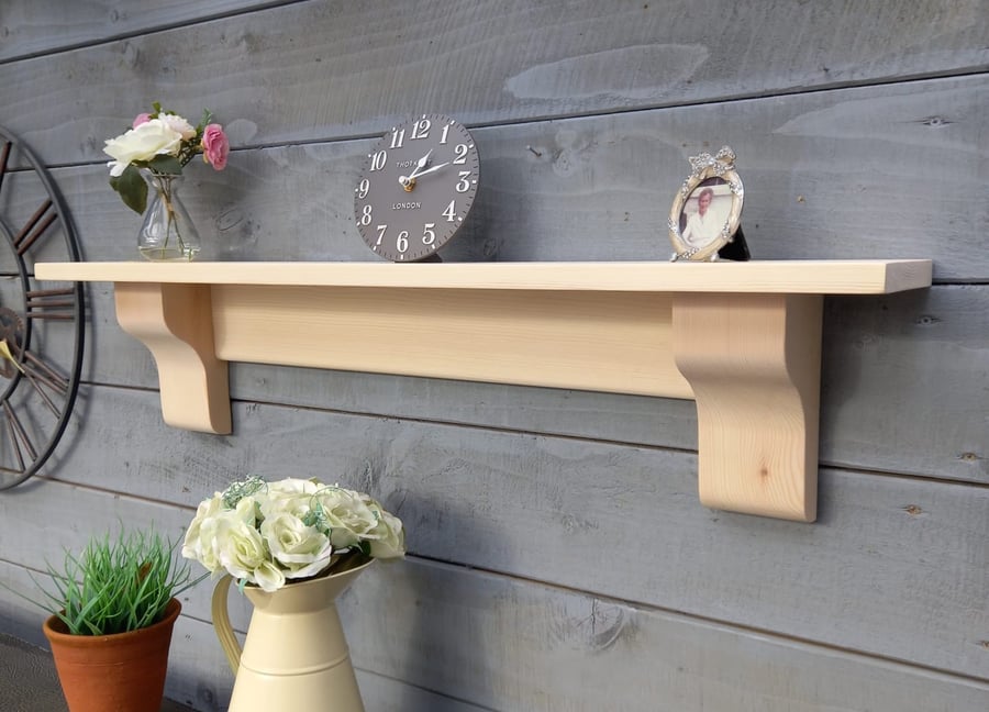 Chunky Wooden Mantel Shelf Folksy
