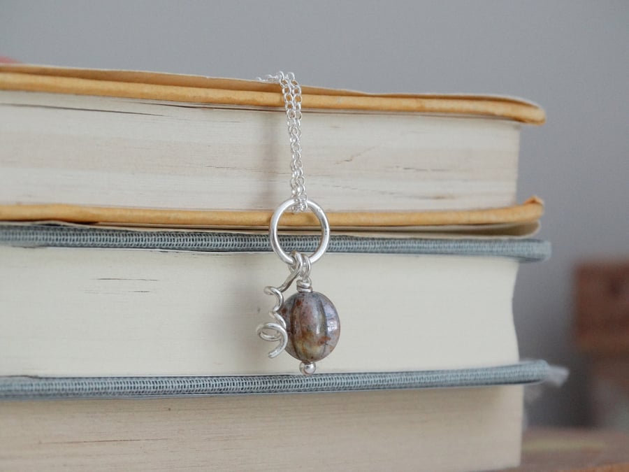 Tiny pumpkin charm pendant