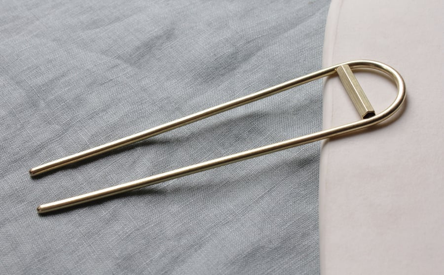 Brass Hair Pin, Hair Pin, Hair Fork, Brass Hair Fork, Hair stick, Hair accessory