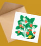 Strawberry Plant & Snail Card: Garden Birthday Greetings