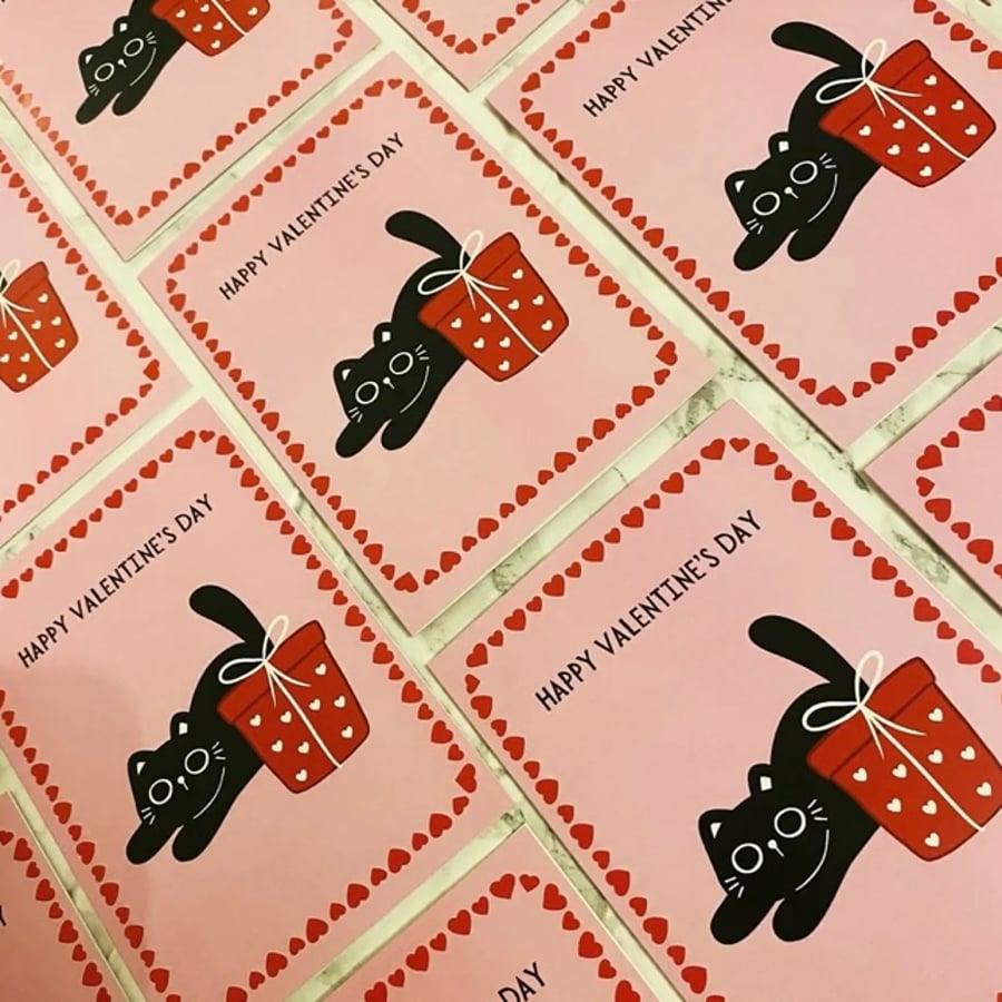 Cute Cat Valentines Day Card