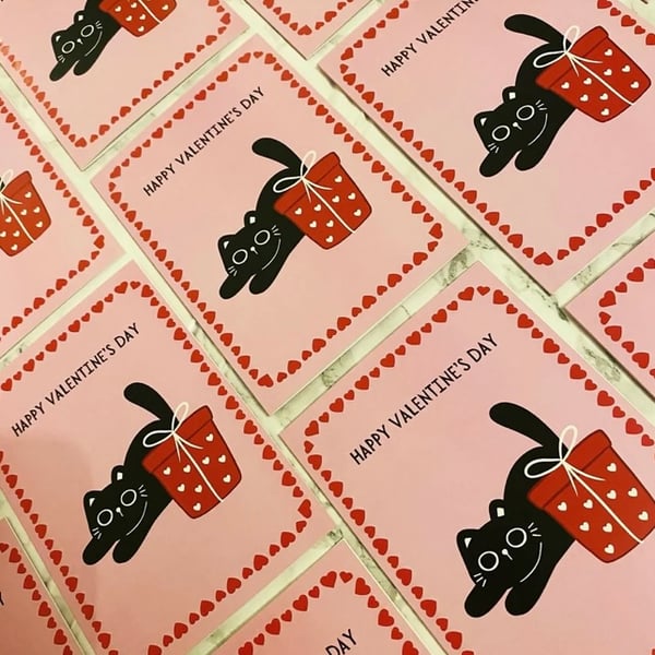 Cute Cat Valentines Day Card