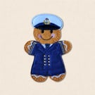 Naval Officer Gingerbread Decoration - Embroidered Royal Navy Character