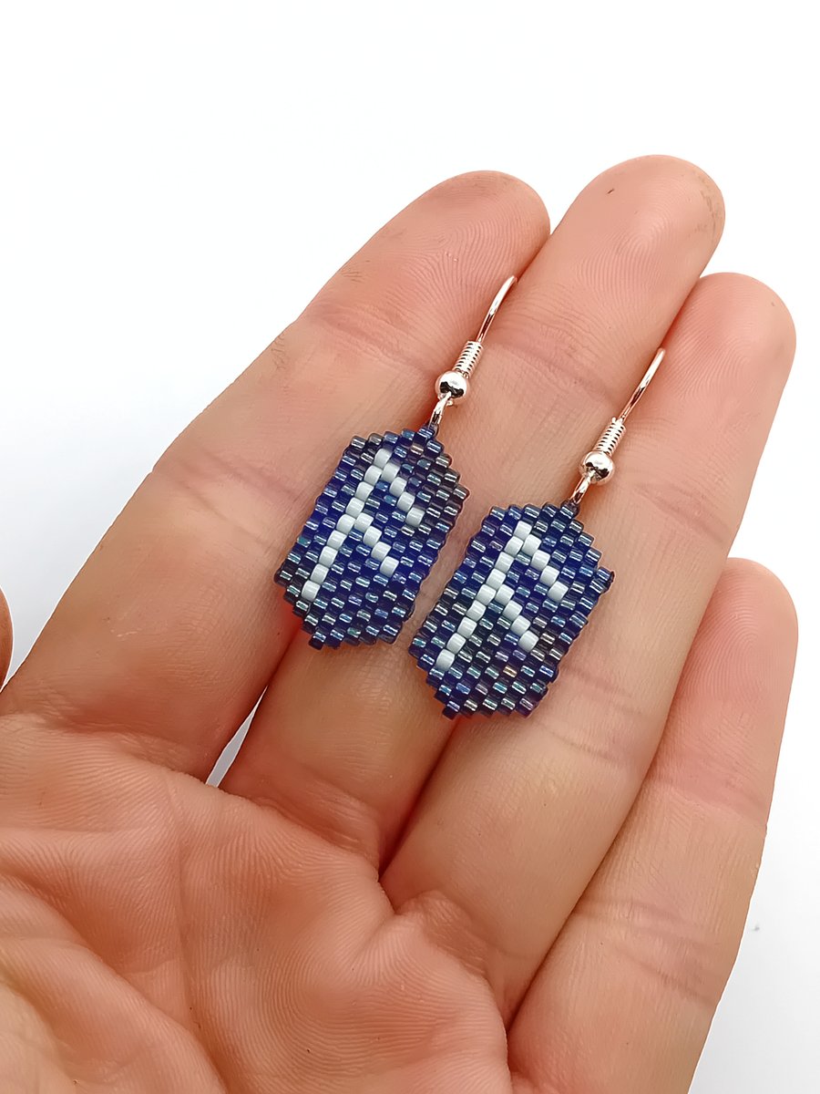 Ansuz viking rune beaded earrings
