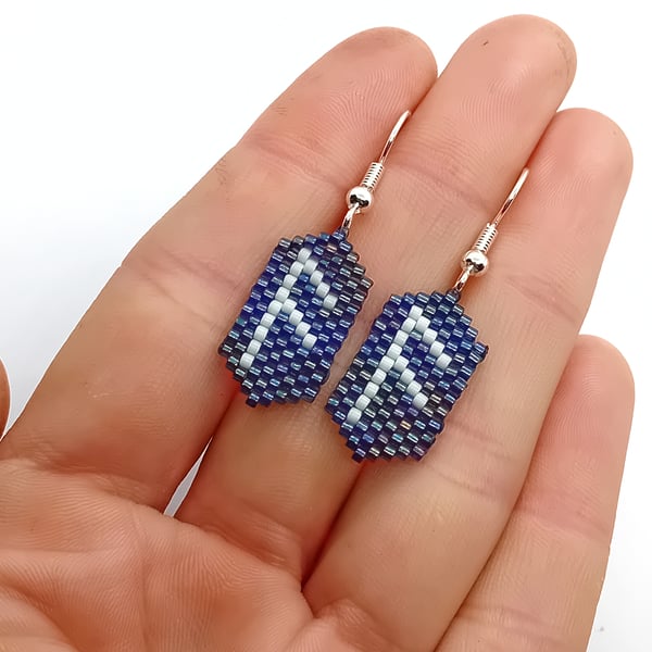 Ansuz viking rune beaded earrings