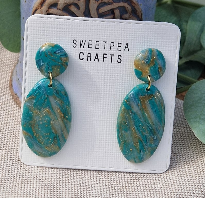 Polymer Clay Earrings: Shoreline 