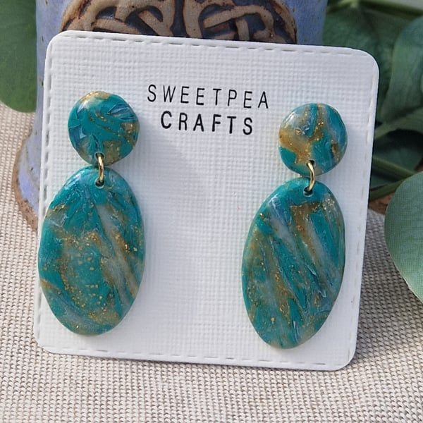 Polymer Clay Earrings: Shoreline 