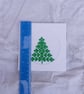Green Christmas Tree Cross Stitch Card, Handmade Minimalist Pine  - Image 7