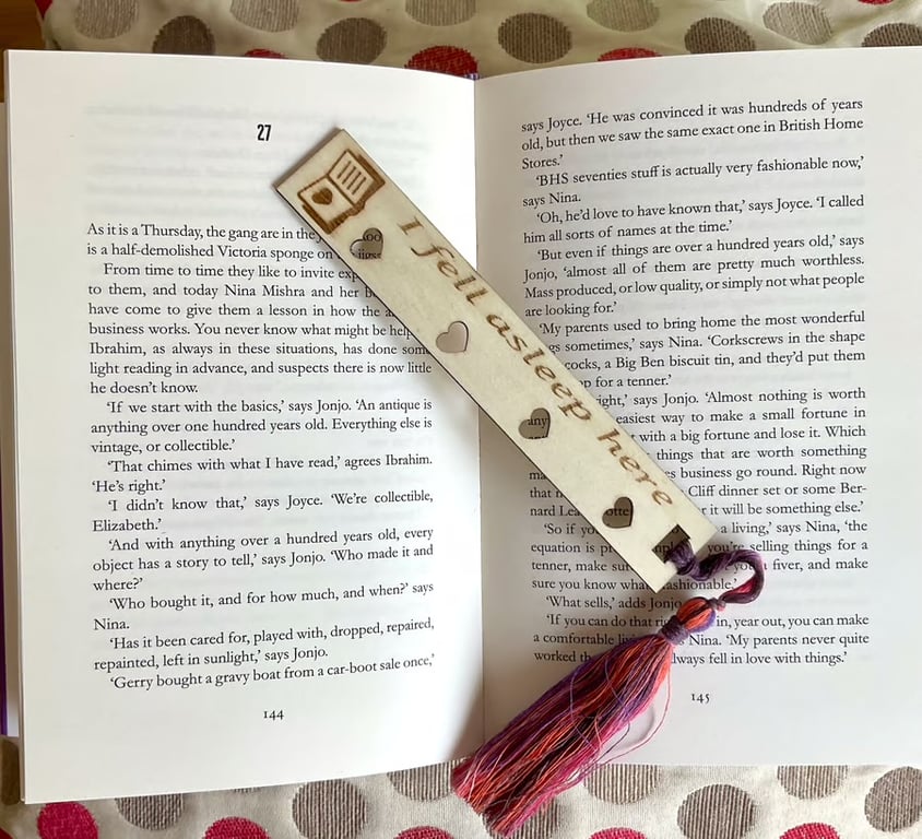 Wooden Bookmark. ’I fell asleep here’ Bookmark. Gift Idea.
