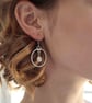 Silver Hoop Earrings With Pearls - Image 3