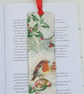 Robin wooden bookmark,  Christmas stocking filler gift, garden bird bookmark  - Image 1
