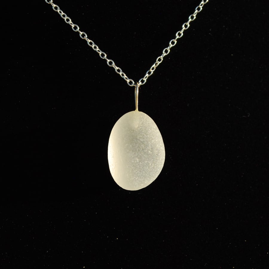 Sea glass pendant fabulous shape