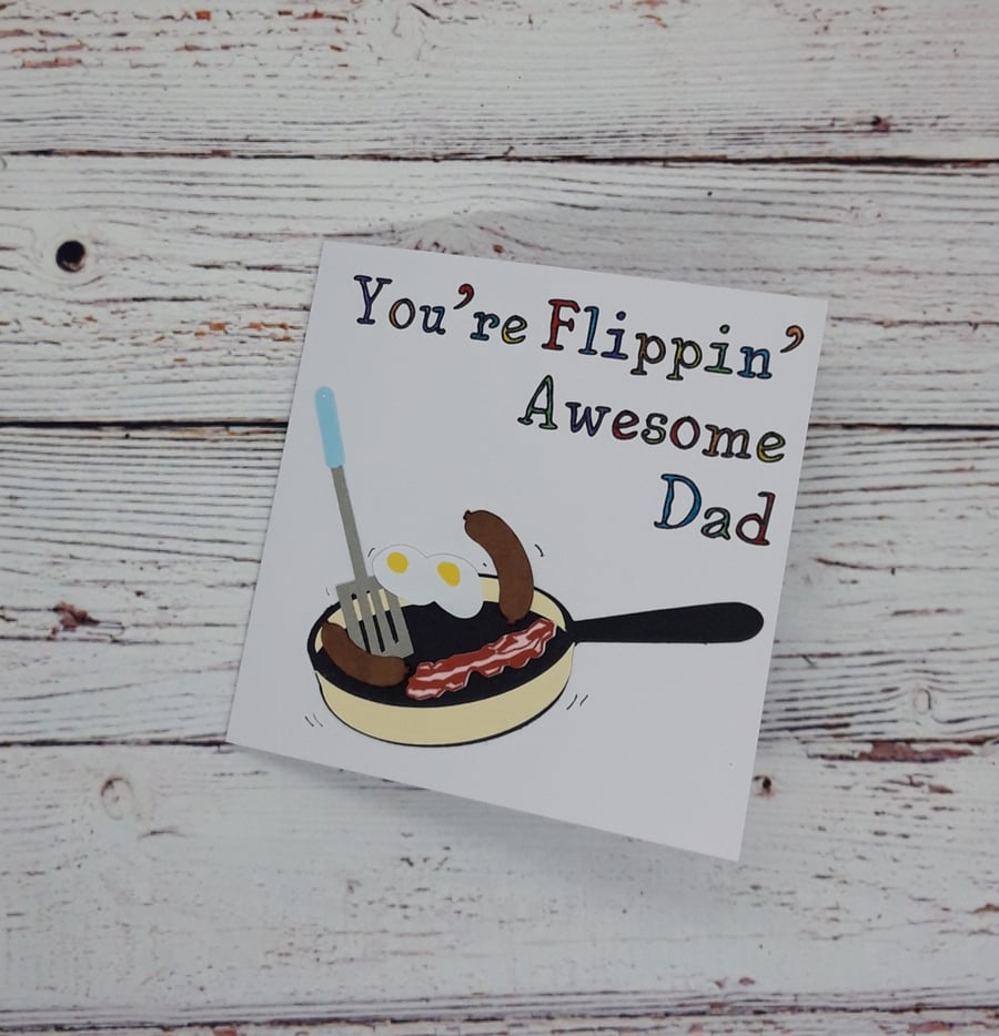Flippin' Awesome Father's Day Card, Handmade Father's Day Card 2023