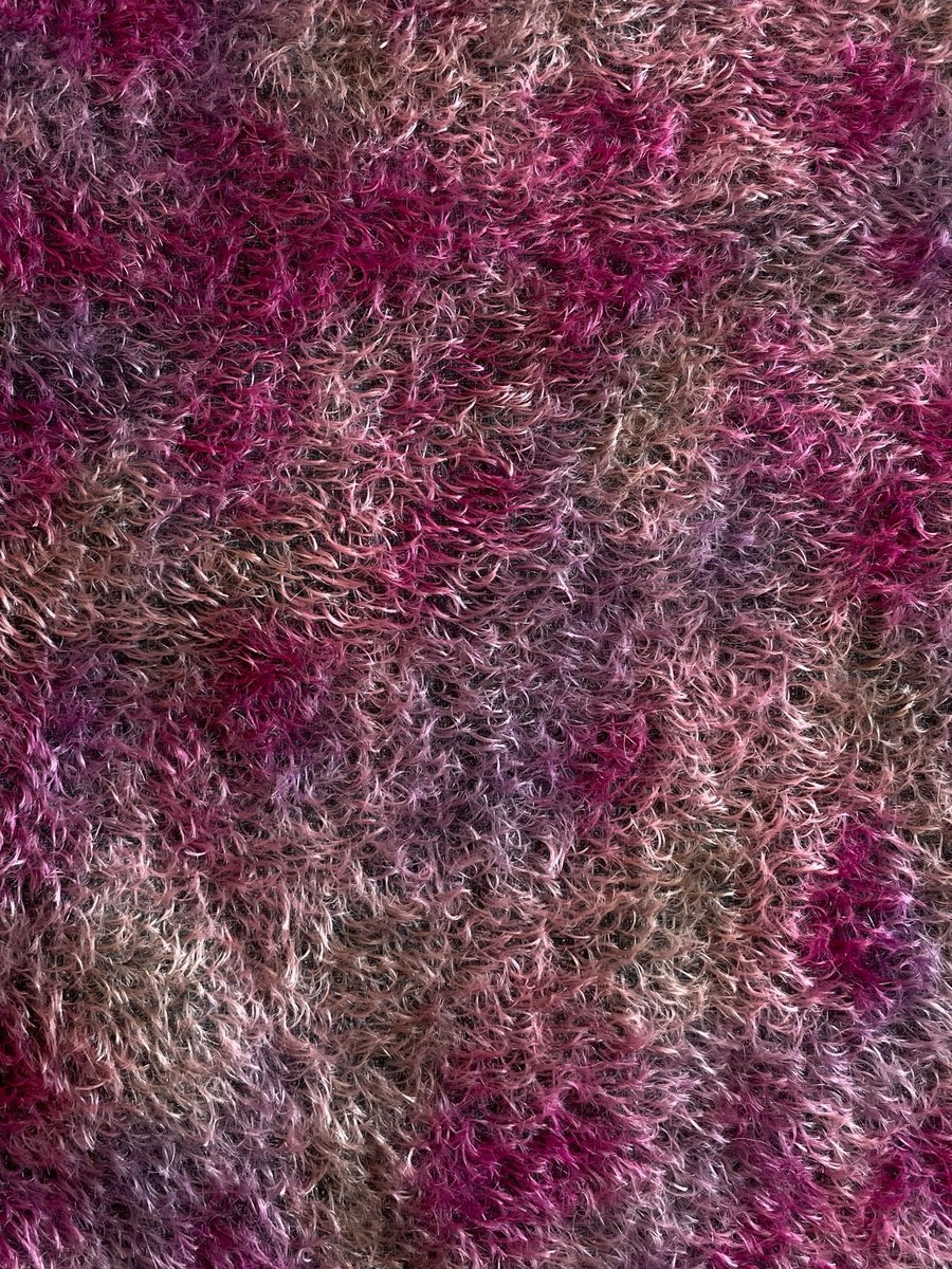 Hand dyed Helmbold 12mm mohair fur fabric "Mixed Berry Ripple"