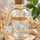 Handmade Coastal Charm Anklet in a Gift Bottle 