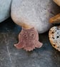 Owl brooch in etched copper - Image 2