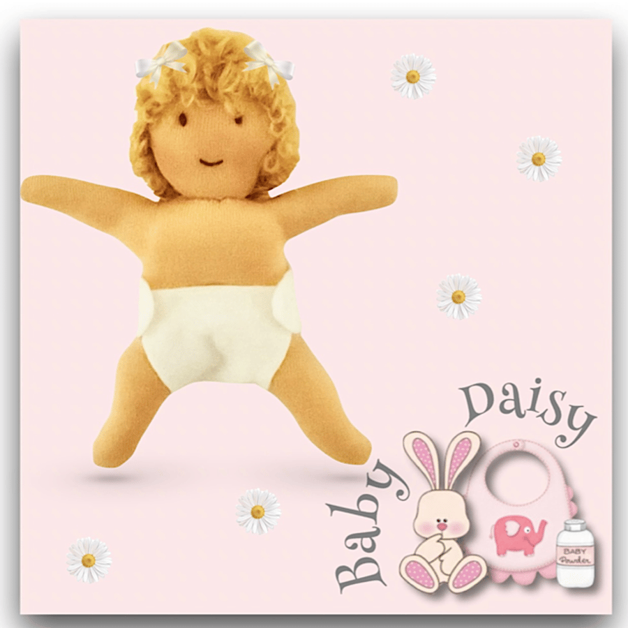 Reserved for Kat - Baby Daisy - a handcrafted Mulberry Green doll