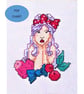 50's rockabilly theme woman cross stitch Instant digital Download PDF  - Image 1