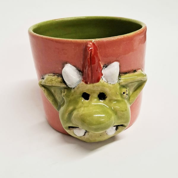 Fungus Ceramic Mug, Coral and Green 