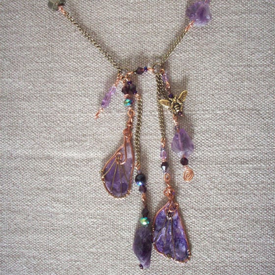Fairy Wings Necklace Purple 