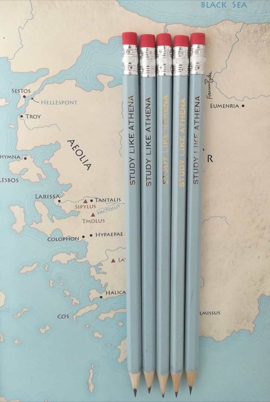 30x Study Like Athena Pencils, Greek Mythology, Teacher School Supplies