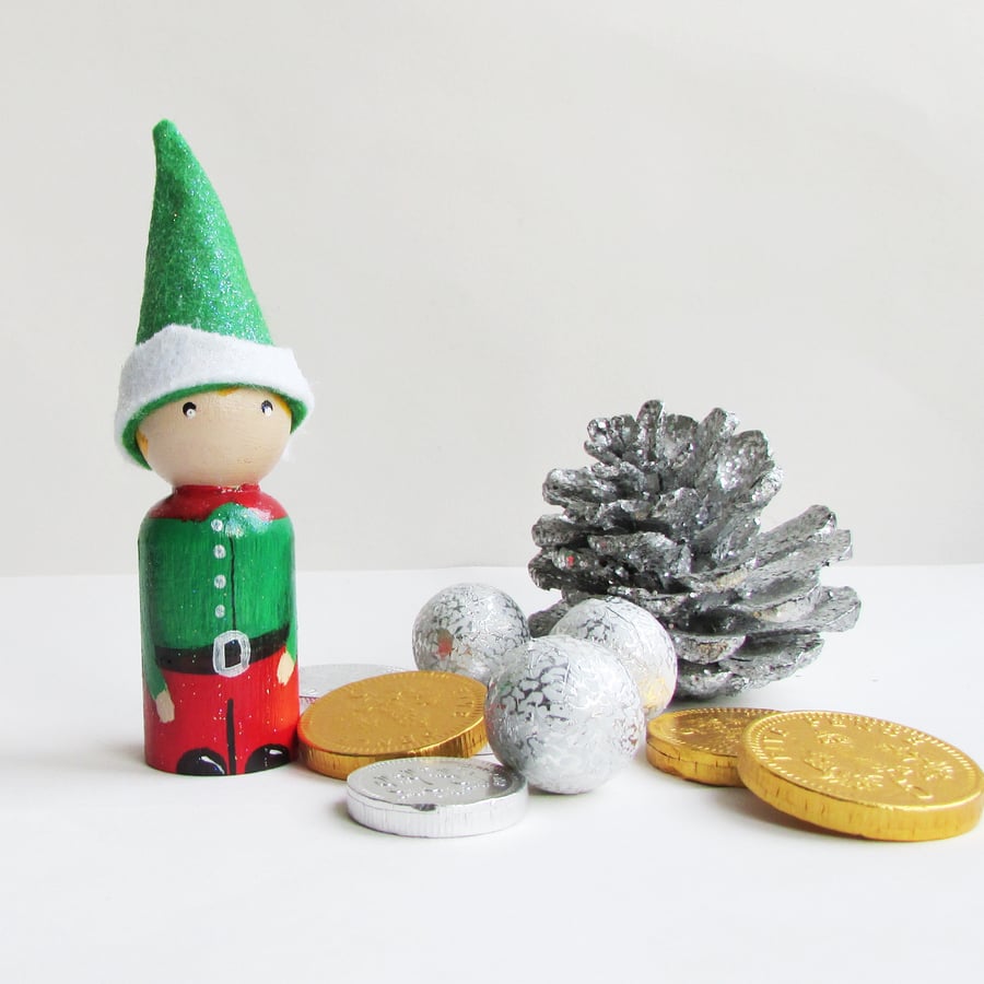 Peg Doll Christmas Elf