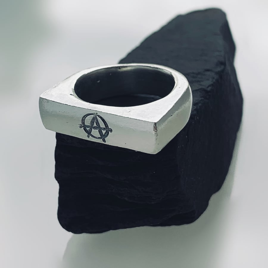 ANARCHY Recycled sterling silver hand cast ring