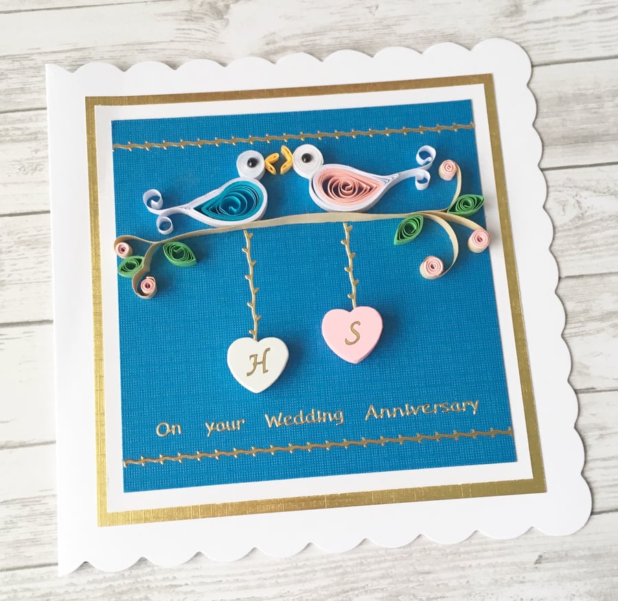 Personalised anniversary card - boxed card option