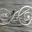 Sterling silver round spiral hook earrings, -  made to order for you