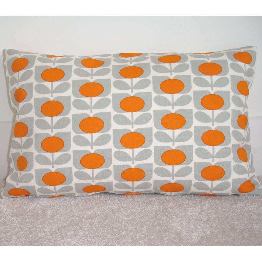 Tempur Travel Pillow Cover Orange and Grey 1970s 16"x10" 16x10 70s Retro Style