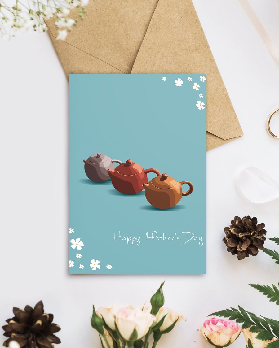 Three Teapots Mother's Day Card