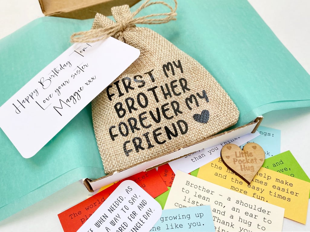 Brother Quote Keepsake Bag, 31 Quotes, Gifts Presents for Brothers, Big Bro Gift