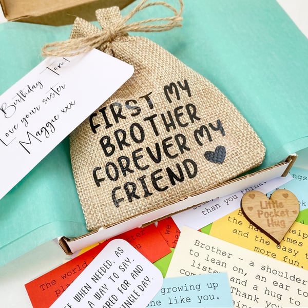 Brother Quote Keepsake Bag, 31 Quotes, Gifts Presents for Brothers, Big Bro Gift
