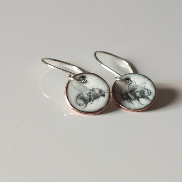 Bee enamel earrings