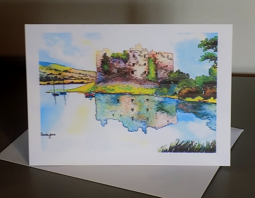 Carew Castle, Pembrokeshire, Greetings Card, Blank inside, A5