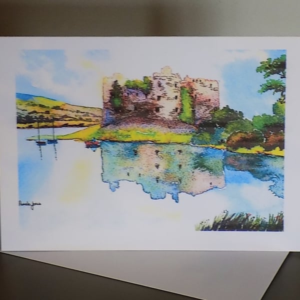 Carew Castle, Pembrokeshire, Greetings Card, Blank inside, A5