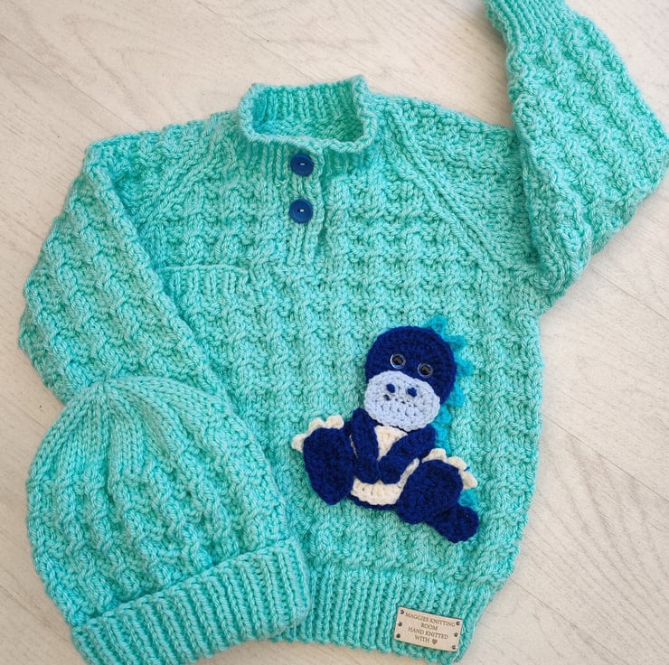 Baby boy hand knitted 2024 sweater