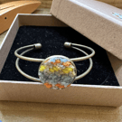 Bangle in Hand Painted and Woven 'Cloudy Sunsets' British Wool Fabric Bracelet