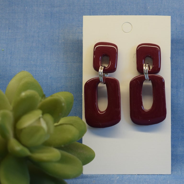 Linked Rectangle Drop Earrings
