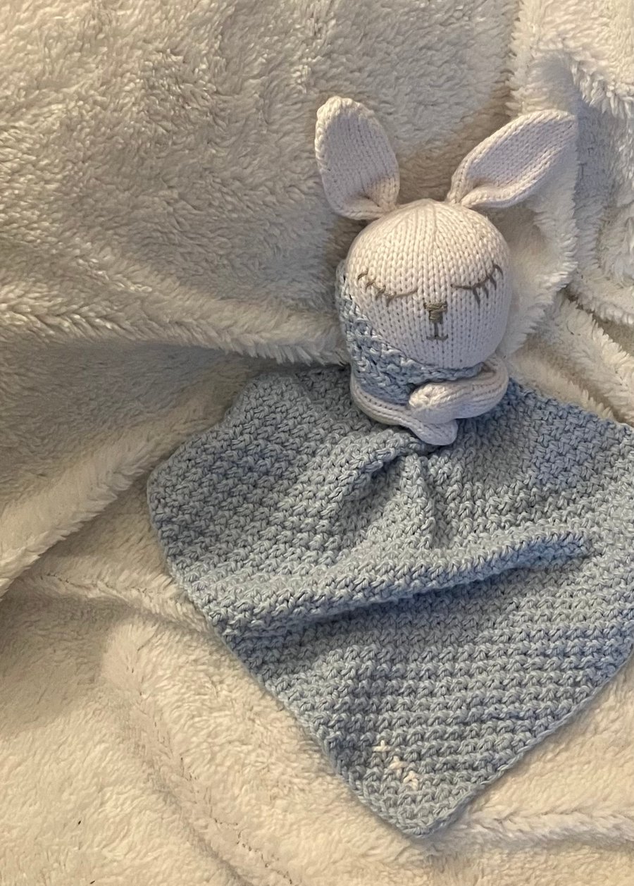 Hand Knitted ‘Snuggle Bunny’ Baby & Toddler Comforter