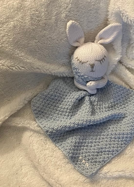 Hand Knitted ‘Snuggle Bunny’ Baby & Toddler Comforter