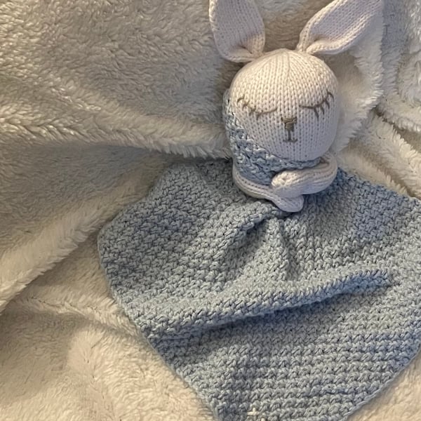 Hand Knitted ‘Snuggle Bunny’ Baby & Toddler Comforter