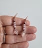 Pink Glass Cat's Eye & Copper Earrings with Pink Glass Leaves Jewellery Jewelry - Image 3