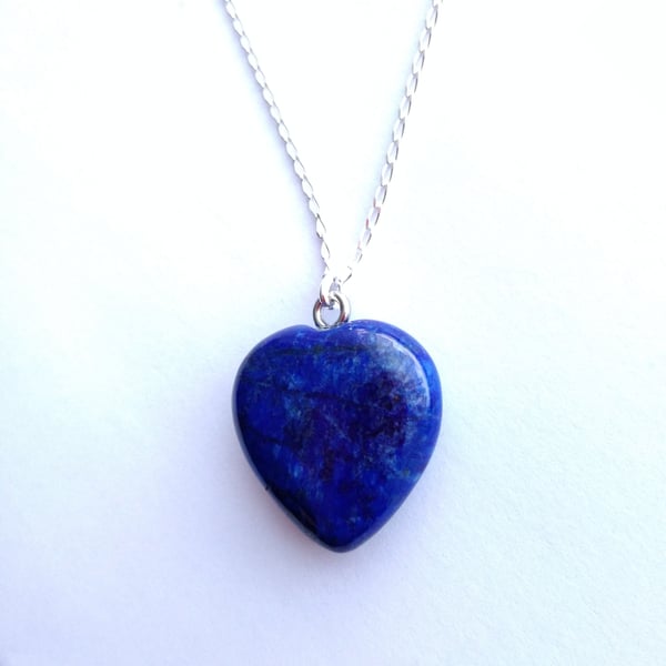 Lapis Lazuli Heart Pendant Necklace