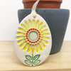 Pottery Easter Egg decoration with flower design