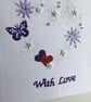 Engagement card. Valentine. With love card. Hearts and flowers. Ref 013. - Image 1