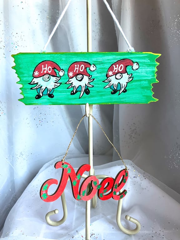2 fun hand painted festive signs 