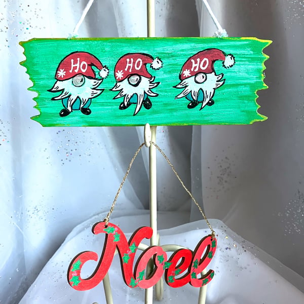 2 fun hand painted festive signs 